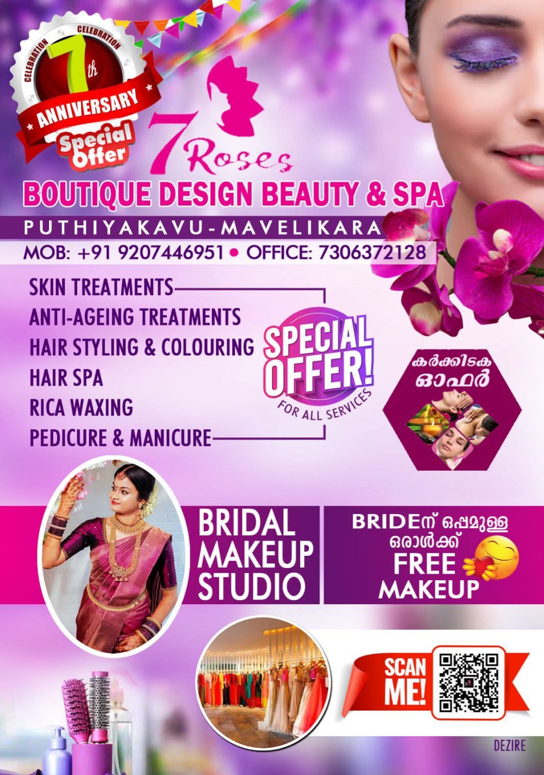 7 ROSES BOUTIQUE AND BEAUTY PARLOUR MAVELIKKARA